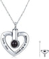 925 Sterling Silver Heart Urn Necklace for Ashes Heart Pendant