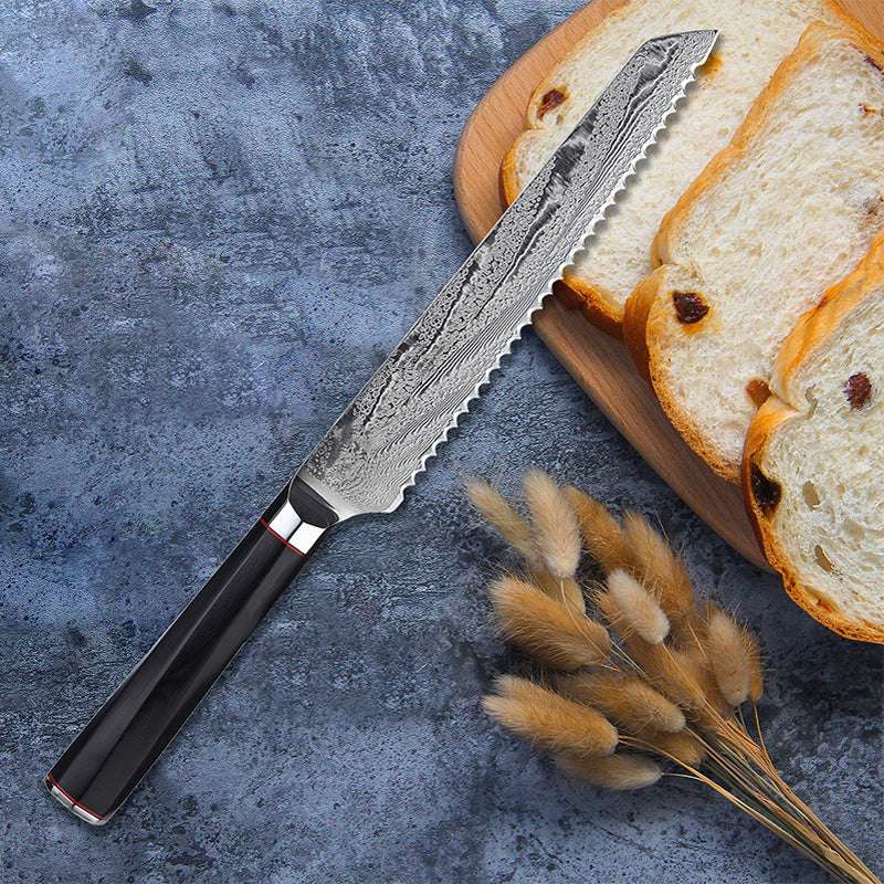 Japanese Damascus Steel Kitchen Knife Household Bread Knife - Minihomy