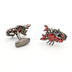 Symmetrical Gun Black Poison Scorpion Crystal Cufflinks