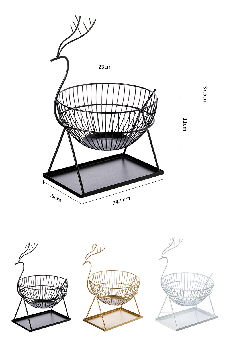 Homeware Creative Living Room Nordic Fruit Plate Basket Storage Basket Iron Art