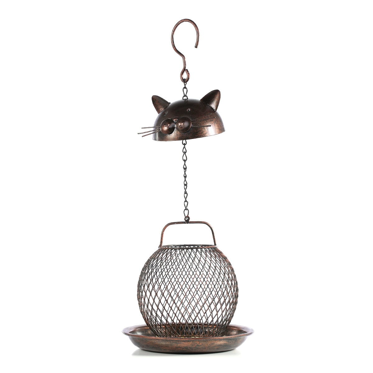 Cat Shaped Bird Feeder Cat Shaped Vintage Handmade Outdoor Decor Villa Garden Decoration Hanging Bird Outdoor Feeder