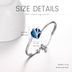 925 Sterling Silver Love Heart Bangle  with Blue  Crystals,I Love You Bracelet - Minihomy