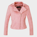 Slim Short Leather Jacket Deerskin Women