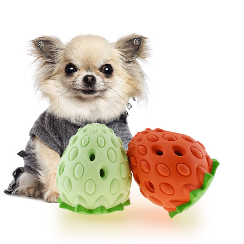 Pet Toy Chew Resistant Strawberry Leak Food Ball Pet Supplies - Minihomy