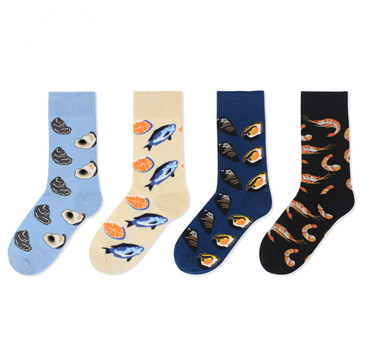 Food Seafood actic shrimp Squid Socks Women - Minihomy