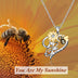 Bee Necklace Sterling Silver Sunflower Necklace You Are My Sunshine Sunflower Flower Pendant Jewelry for Women (gold) - Minihomy