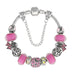 Explosive Beaded Alloy Pink Ribbon Bracelet - Minihomy