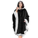 Flannel Double Pocket Soft Plush Cloak