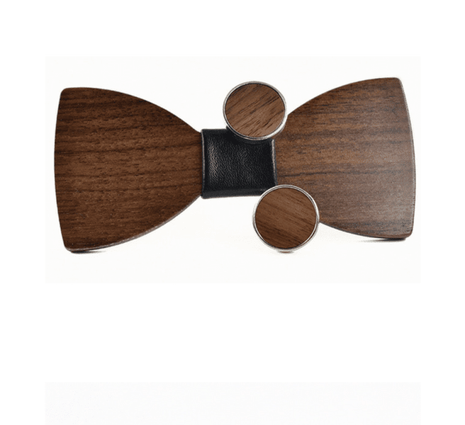 Cufflinks fashion wood bow tie - Minihomy