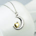 Moon &Star Shape Pendant 925 Silver Necklace - Minihomy