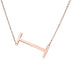 Fabulous Rose Gold Plated Stainless Steel Initial Letter Pendant Necklace - Minihomy