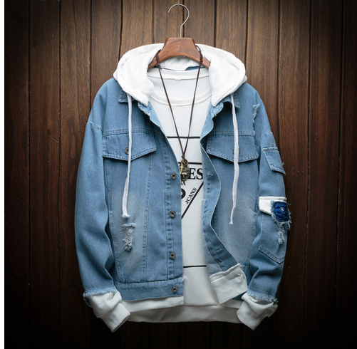 Men Hooded Denim Jackets Jean Coats - Minihomy