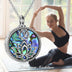 Yoga Lotus Urn Necklace with Abalone Shell 925 Sterling Silver Memorial Cremation Jewelry