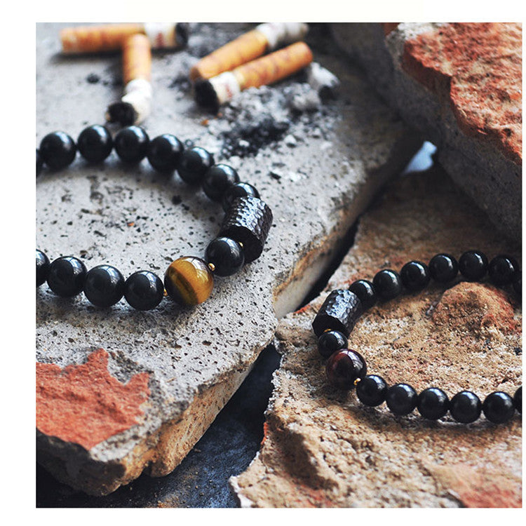 Obsidian bracelet for men - Minihomy