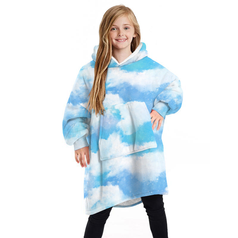 Children's Winter Home Blanket Double-sided Hoodie Pijamas