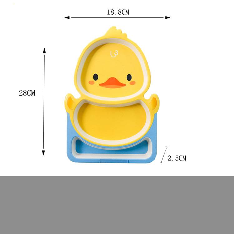 Bamboo fiber children's tableware little yellow duck set