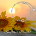 Sterling Silver Sunflower Flower Ankle Bracelet Crystal Jewelry