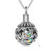 Sterling Silver Urn for Ashes Tree of Life With Aurora Borealis Crystal Keepsake Memorial Cremation Jewelry