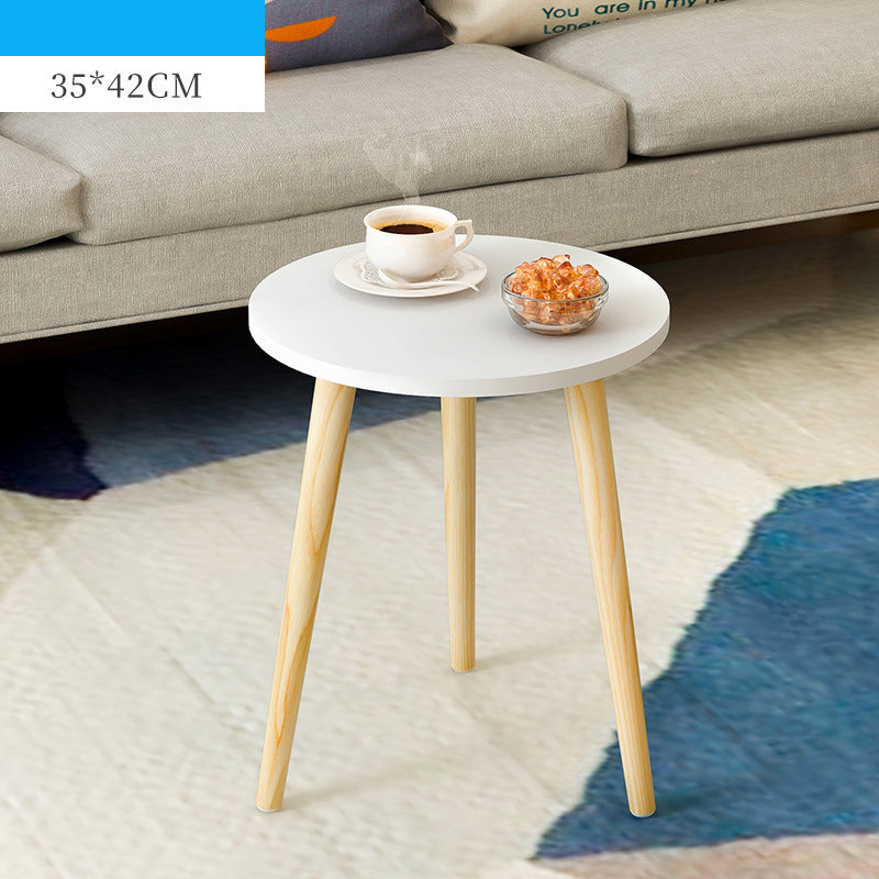 Creative Nordic Wood Low Round Coffee Table