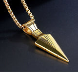 Men stainless steel spear necklace with chain - Minihomy