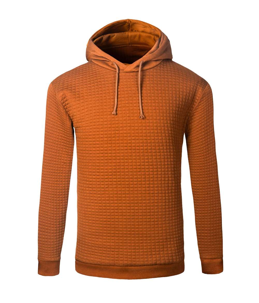 Men's Jacquard Sweater Long-sleeved Hoodie Warm Color Hooded Sweatshirt - Minihomy