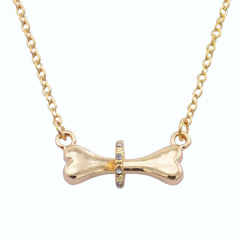 Jewelry Simple Diamond-studded Dog Bone Necklace - Minihomy