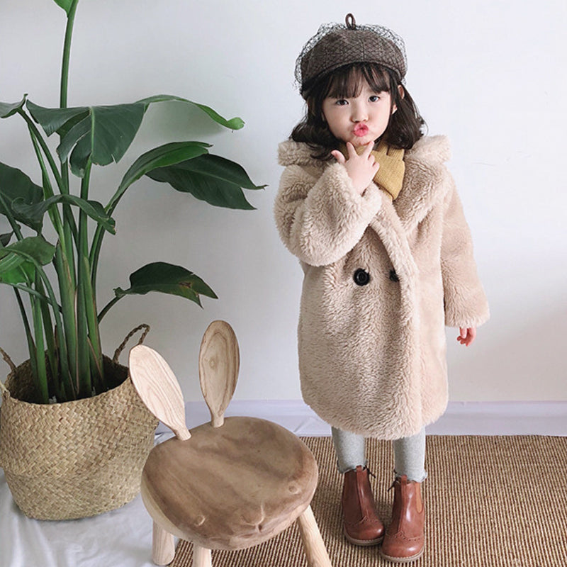 Big Kids Fur Coat for Autumn and Winter