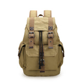 Men's Backpack Large Capacity Canvas Bucket Bag Casual Men's Bag Travel Bag Primary and Secondary School Bags