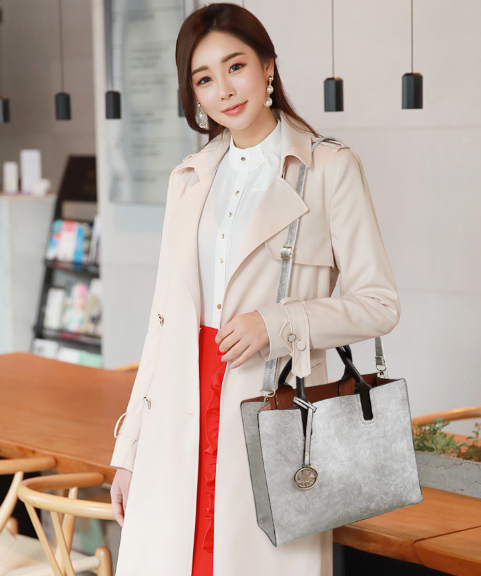 PU Leather Solid Color Handbag Shoulder Bags