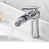 Full copper black and white hot and cold waterfall faucet - Minihomy