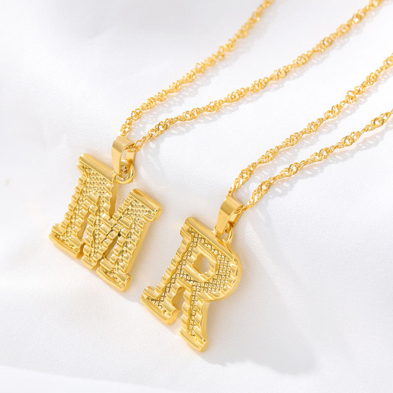 26 letters gold-plated pendant necklace - Minihomy