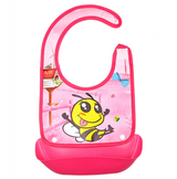 Cartoon baby PVC three-dimensional bib Increase baby bib Waterproof silicone children's dinner pocket