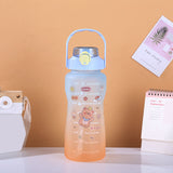 Gradient Color Plastic Water Cup Portable Large Capacity Water Bottle - Minihomy