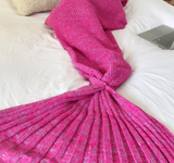 Mermaid Blanket Handmade Knitted Sleeping Wrap TV Sofa Mermaid Tail Blanket Kids - Minihomy