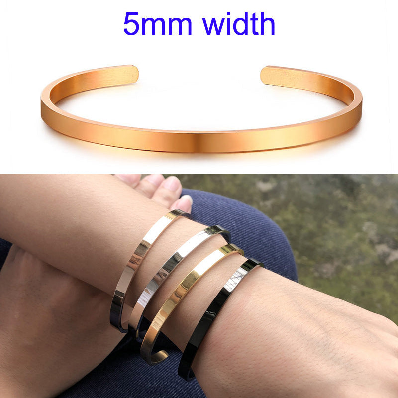 4MM C-shaped ladies bracelet with lettering - Minihomy