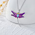 925 Sterling Silver Dragonfly Pendant Necklaces with Crystal Jewelry for Women