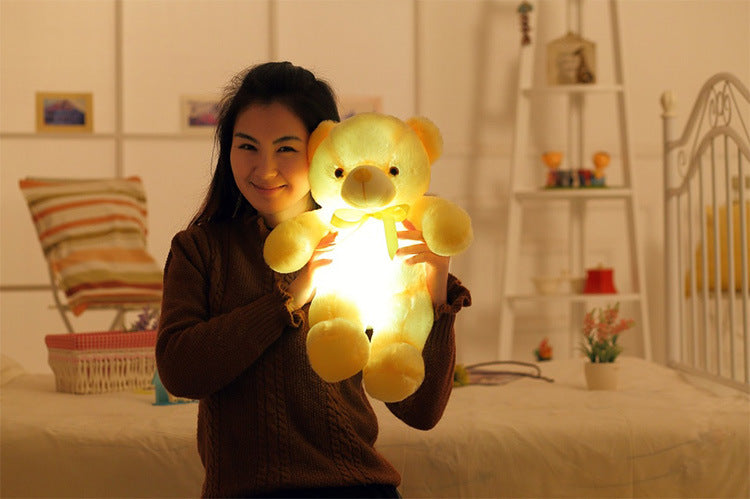 Creative Light Up LED Teddy Bear Stuffed Animals Plush Toy Colorful Glowing Christmas Gift For Kids Pillow - Minihomy