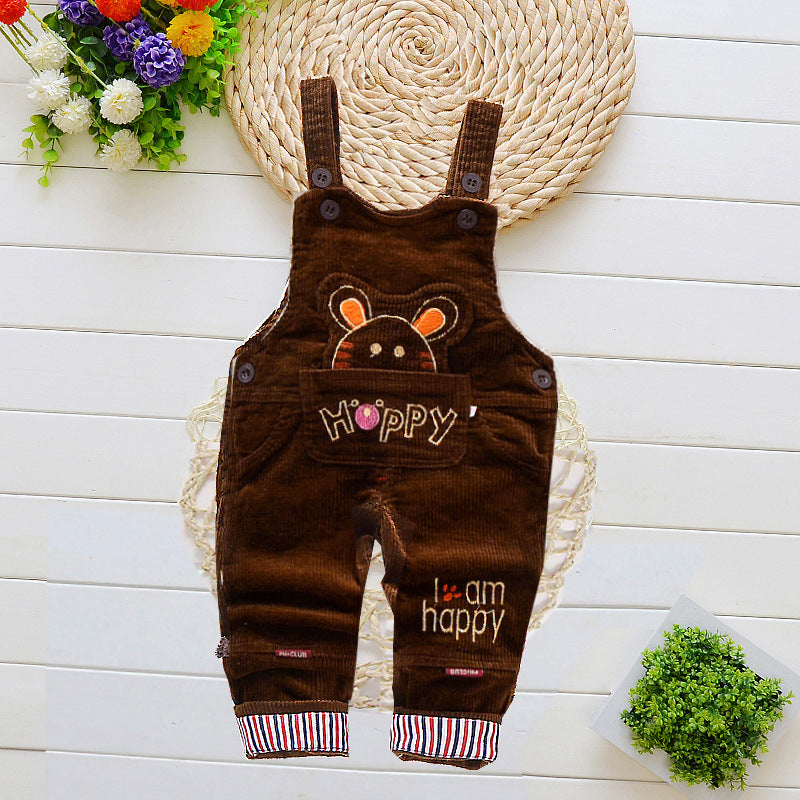 Infant Jeans Little Kids Cartoon Cute Suspenders Toldder Causal Trousers - Minihomy