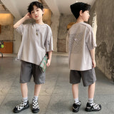 Children Summer Boy T-Shirt Shorts 2Pcs/set