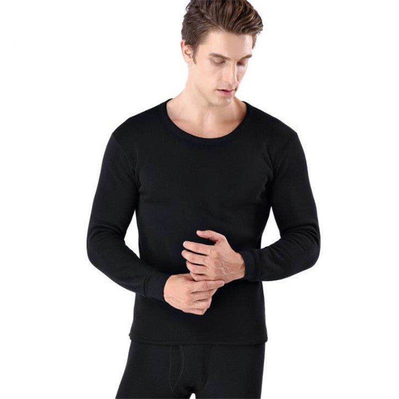 Men Round Neck Warm Pajamas Suit