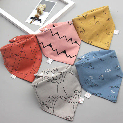 Baby saliva towel Baby Bibs Triangle Double Cotton Bandana Bibs Baby Boys Girls