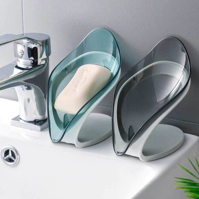 Bathroom Soap Holder Leaf Shape Soap Box Kitchen Dish Storage Box Non-slip Drain Soap Storage Case Container Bathroom Accessorie - Minihomy