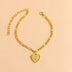 Initial Letter Anklet Gold Color Heart Pendant Foot Bracelets Women - Minihomy