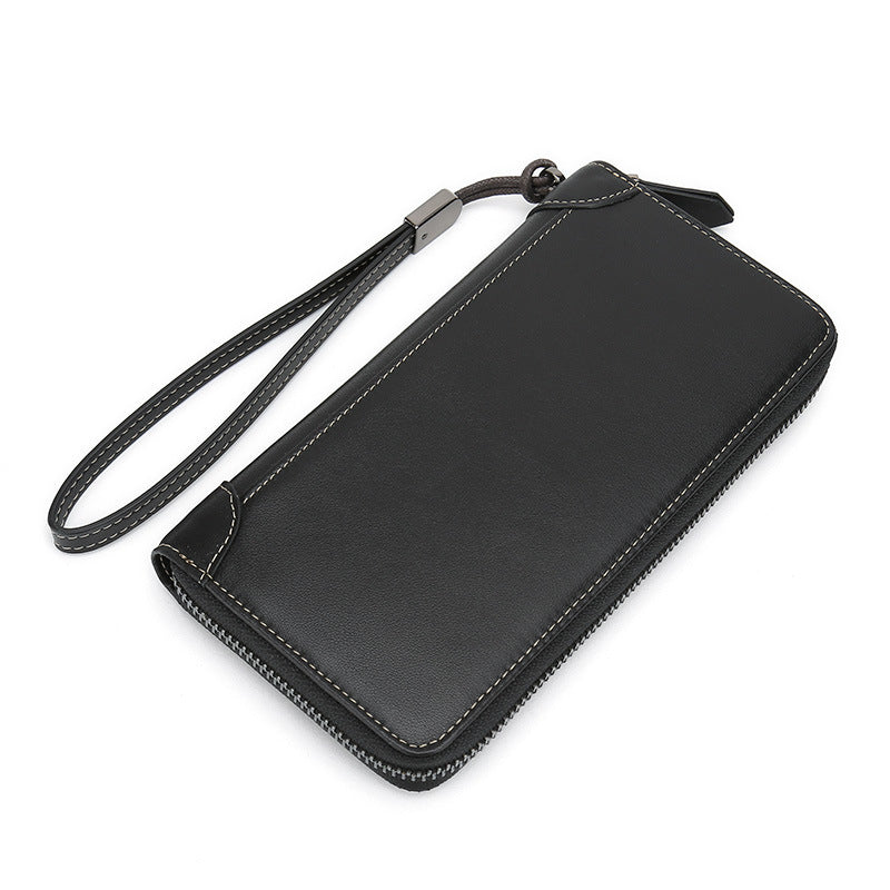 Men's Leather Clutch Wallet - Slim & Stylish Business Card Holder