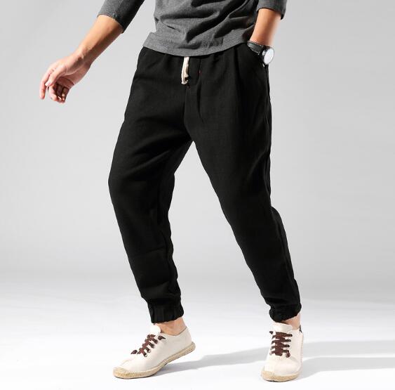 Cotton Linen Casual Harem Pants Men