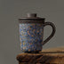 Japanese Style Rock Mine Office Hand-made Ceramic Tea Cup With Lid