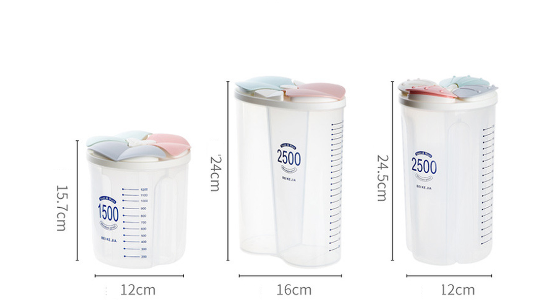 Healthy Containers Cereal Grain Dry Food Storage Tank Transparent Cover Plastic Case - Minihomy