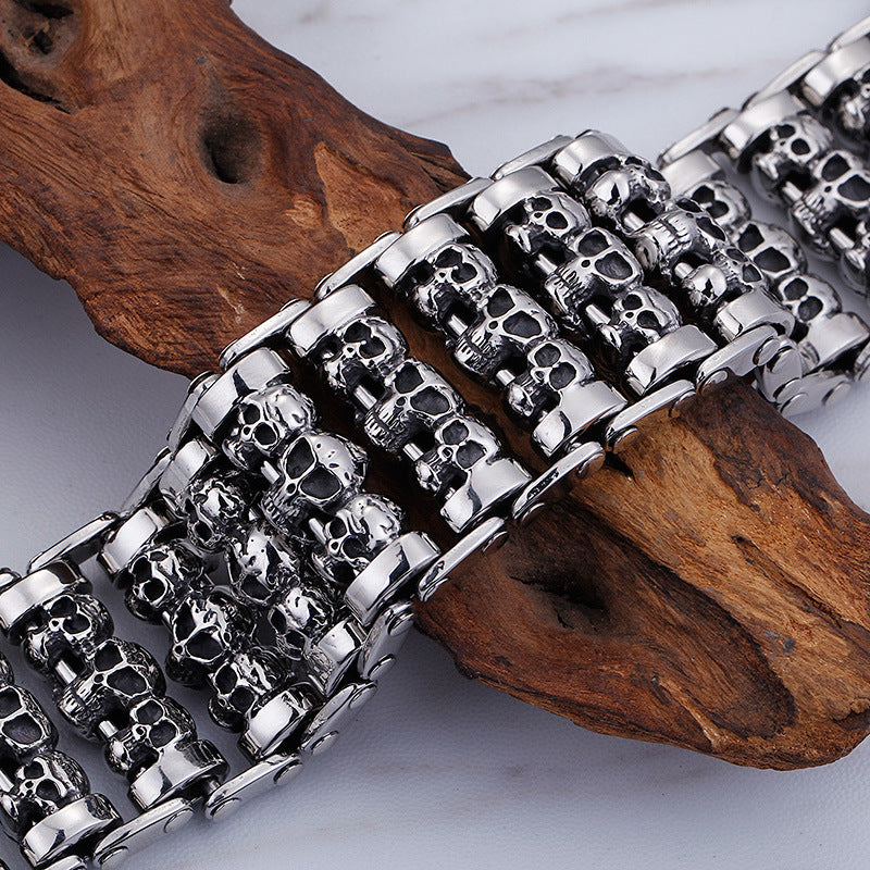 Titanium steel skull bracelet