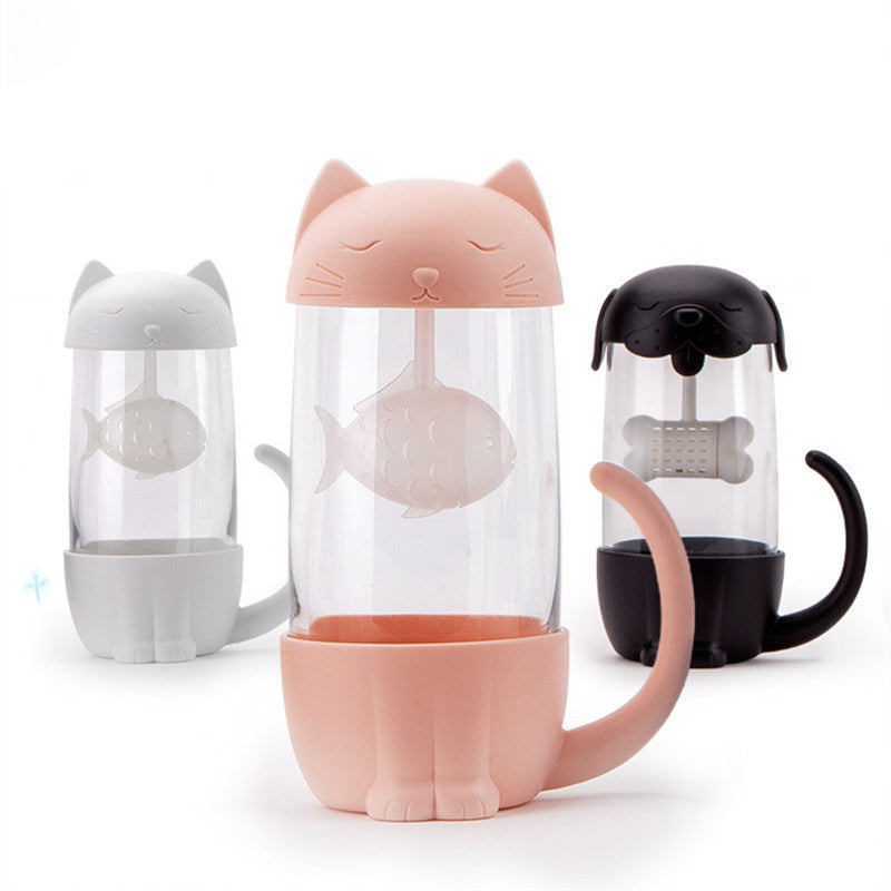 Cute Office Cat Tea Separate Water Cup - Minihomy