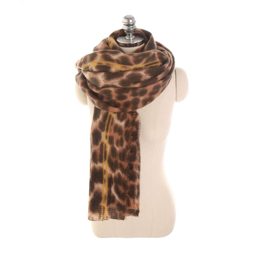 Leopard-Print Cashmere Women's Scarf Shawl: Unleash Your Wild Elegance - Minihomy